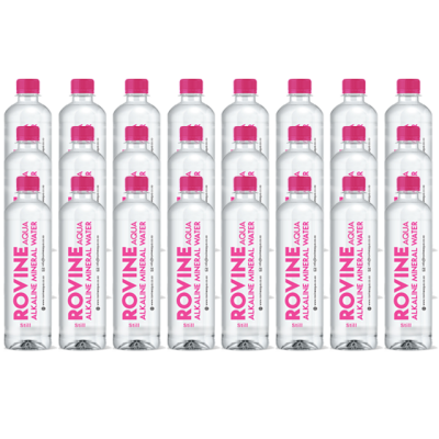24 x 500 ml of Rovine Aqua Alkaline Water.